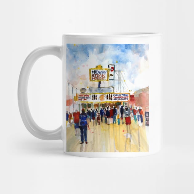 Jersey Shore - Seaside Heights - Watercolor - Boardwalk by dfrdesign